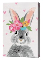 Картина по номерам Art Gallery Premium Bunny With Flower Wreath (CX4865)