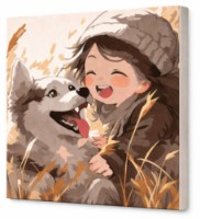 Картина по номерам Art Gallery Premium Girl With A Dog (BX3538)