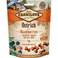 Snackuri pentru câini Carnilove Crunchy Snack Ostrich with Blackberries 200g