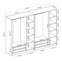 Dulap Trendy Kale 6093 Anthracit/Black 270x210x52cm GTR004628 imaginea #5 — magazin online Desire.md