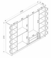 Dulap Trendy Kale 6637 White/Black 270x210x52cm GTR004633 imaginea #4 — magazin online Desire.md