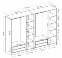 Dulap Trendy Kale 6638 White/Black 270x210x52cm GTR004634 imaginea #6 — magazin online Desire.md