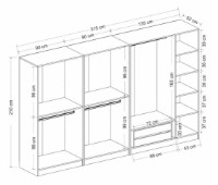 Шкаф Trendy Kale 6639 White/Black 315x210x52cm GTR004635 фото №4 — интернет-магазин Desire.md