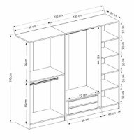Dulap Trendy Kale 6652 Anthracit/Black 225x190x52cm GTR004638 imaginea #5 — magazin online Desire.md
