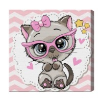 Tablou pe numere Art Gallery Premium Kitty With Glasses (BX2873)