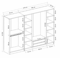 Dulap Trendy Kale 6663 White/Black 270x190x52cm GTR004645 imaginea #5 — magazin online Desire.md