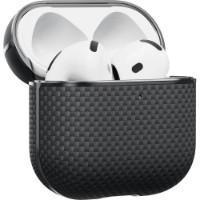 Husă pentru căști Pitaka Aramid Fiber Magnetic Case for AirPods 4 Black/Gray (APM2404) imaginea #3 — magazin online Desire.md