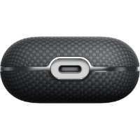 Husă pentru căști Pitaka Aramid Fiber Magnetic Case for AirPods 4 Black/Gray (APM2404) imaginea #4 — magazin online Desire.md