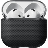 Husă pentru căști Pitaka Aramid Fiber Magnetic Case for AirPods 4 Black/Gray (APM2404) imaginea #9 — magazin online Desire.md