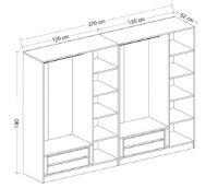 Dulap Trendy Kale 7501 Dore 270x190x52cm GTR004675 imaginea #4 — magazin online Desire.md