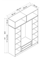 Dulap Trendy Kale 7518 Dore 180x235x52cm GTR004684 imaginea #5 — magazin online Desire.md