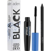 Rimel pentru gene Aden Cosmetics Extreme Waterproof Mascara + Eye Styler Pencil Kit