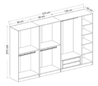 Dulap Trendy Kale 7652 Dore/Black 315x210x52cm GTR004714 imaginea #6 — magazin online Desire.md