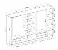 Dulap Trendy Kale 7653 Dore/Black 315x210x52cm GTR004715 imaginea #7 — magazin online Desire.md