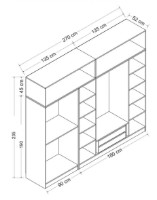 Шкаф Trendy Kale 8403 White 270x235x52cm GTR004735 фото №4 — интернет-магазин Desire.md
