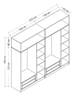 Dulap Trendy Kale 8434 White 270x255x52cm GTR004741 imaginea #4 — magazin online Desire.md