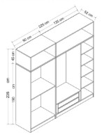 Шкаф Trendy Kale 8402 White 225x235x52cm GTR004734 фото №5 — интернет-магазин Desire.md