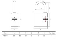 Навесной замок Profmet 433001 фото №4 — интернет-магазин Desire.md