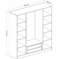 Dulap Trendy Kale Plus 7774 Anthracit 180x210x52cm GTR004874 imaginea #5 — magazin online Desire.md