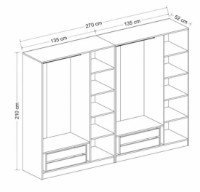 Dulap Trendy Kale Plus 7813 White/Black 270x210x52cm GTR004901 imaginea #4 — magazin online Desire.md