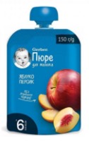 Piure pentru copii Gerber Apple&Peach 6+ 150g