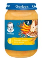 Piure pentru copii Gerber 3 cereals With Pear& Mango 8+ 190g