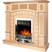 Șemineu electric Art Flame Amsterdam Wood & Galileo Silver Beige
