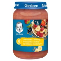 Пюре для детей Gerber Oatmeal With Banana&Strawberry And Raspberry 8+ 190g