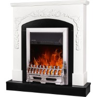 Șemineu electric Art Flame Casanova & Galileo Silver White