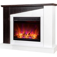 Șemineu electric Art Flame Gaspar & Lorance White/Dark Walnut