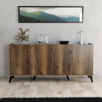 Dulăpior Trendy Elegante 1604 Walnut/Black Marble 180x81x45cm GTR006305
