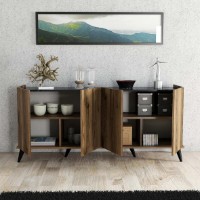 Dulăpior Trendy Elegante 1604 Walnut/Black Marble 180x81x45cm GTR006305 imaginea #3 — magazin online Desire.md