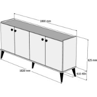 Тумба Trendy Lidia Walnut 182x82x41cm GTR001127 фото №4 — интернет-магазин Desire.md