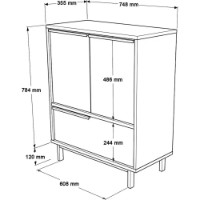 Dulăpior Trendy ON8B-S Walnut 90.4x74.8x35.5cm GTR006721 imaginea #2 — magazin online Desire.md