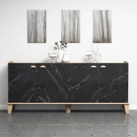 Dulăpior Trendy Sumer H3030 Oak/Black Marble 180x77.8x41cm GTR001129