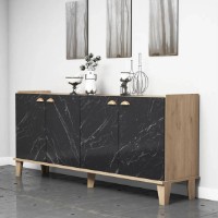 Dulăpior Trendy Sumer H3030 Oak/Black Marble 180x77.8x41cm GTR001129 imaginea #2 — magazin online Desire.md