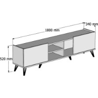 Тумба под ТВ Trendy Elegante 1330 Black Walnut 180x52x34cm фото №4 — интернет-магазин Desire.md