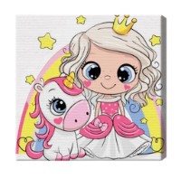 Tablou pe numere Art Gallery Premium Princess And Unicorn (BX2881)