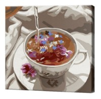 Tablou pe numere Art Gallery Premium Tea With Flowers (BX3471)