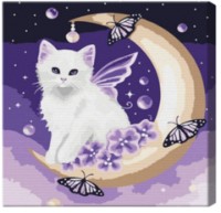Tablou pe numere Art Gallery Premium White Cat On The Moon (BX3343)