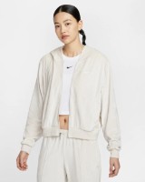 Hanorac damă Nike Sportswear Chill Knit Loose Velour Full-Zip Light Orewood Brown/Sail, s.XL