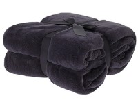 Плед H&S 180Х230сm флисовый Black (56410)
