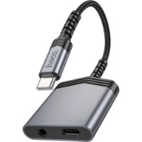 Cablu Hoco LS39 Type-C to Type-C + 3.5mm Metal Gray imaginea #2 — magazin online Desire.md