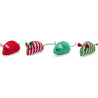 Jucărie pentru pisici Beeztees Christm Mice Red/Green 4pcs (2400194)