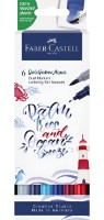 Маркеры Faber-Castell Goldfaber Aqua Dual Marker Lettering Set Sea 164519 6pcs