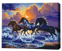 Tablou pe numere Brushme Табун черных скакунов 40х50cm (BS34306FC)