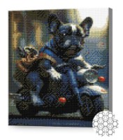 Mozaic cu diamante Art Gallery Premium Bulldog On A Motorcycle (GB86636)