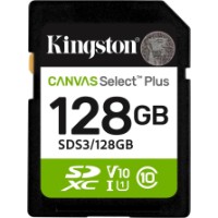 Карта памяти Kingston SDXC Canvas Select Plus Gen3 128Gb Class 10 UHS-I U3 (SDS3/128GB)