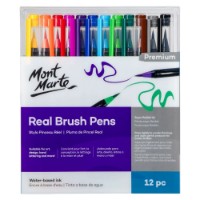 Markere Mont Marte Real Brush Pens 12pcs (MMPM0046)