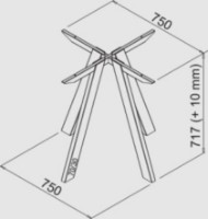 Каркас для стола Alianstek CROSS HIFE фото №3 — интернет-магазин Desire.md